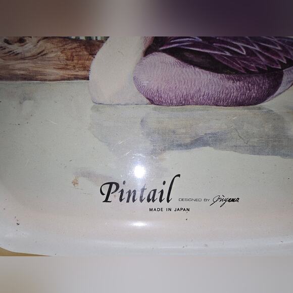 Vtg Metal Mallards Japan Small Tray Snack Plate - Picture 3 of 6
